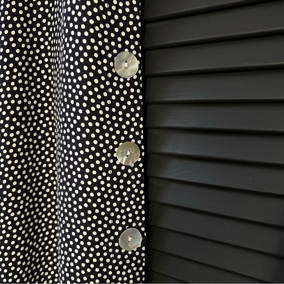 Vintage 90’s RomCom Style Long and Loose Black and White Polka Dot Dress, Size 6 - Picture 9 of 14